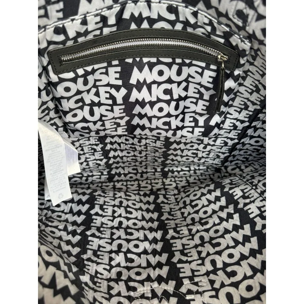 Disney Store Mickey Mouse Greyscale Tote Bag Shoulder Bag Summer Faux Suede - Picture 7 of 11